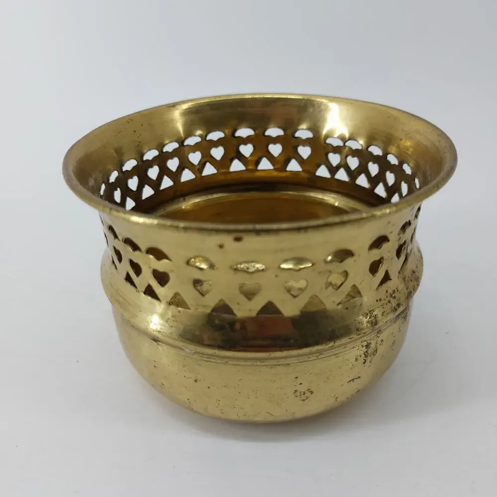 Vintage Brass Dish Vase Planter Decorative Bowls